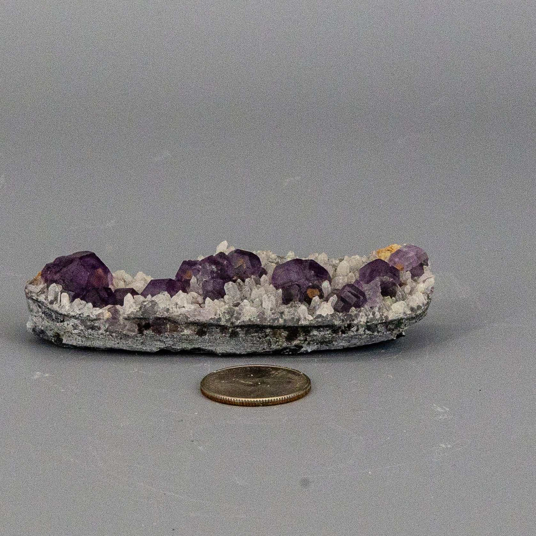 Purple Fluorite Cubes on Calcite "Nubbies"