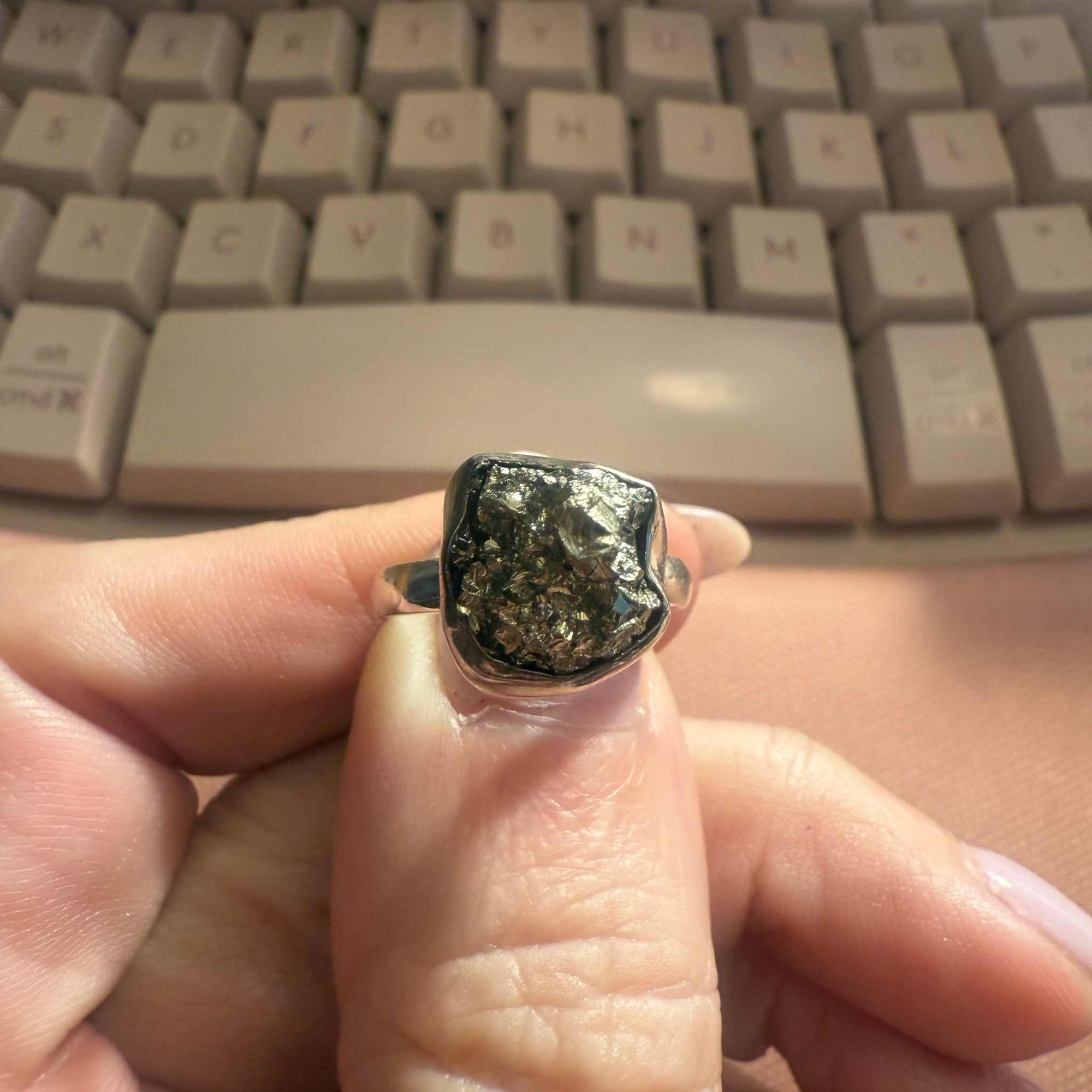 Rough Pyrite Ring | Sterling Silver