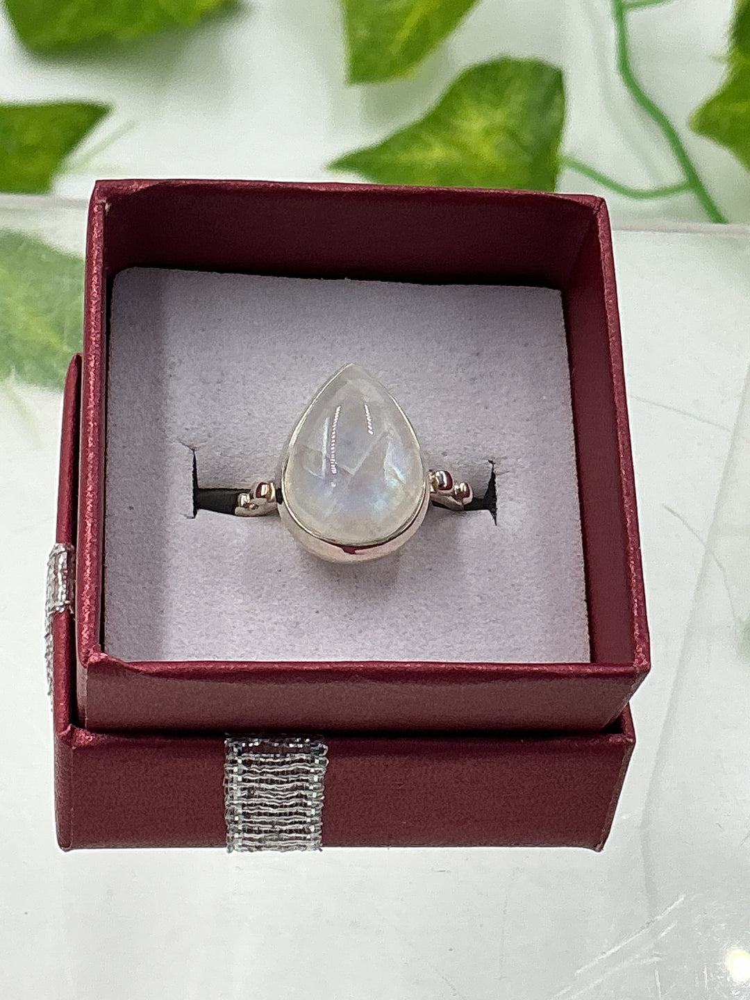 Rainbow Moonstone Sterling Silver Ring