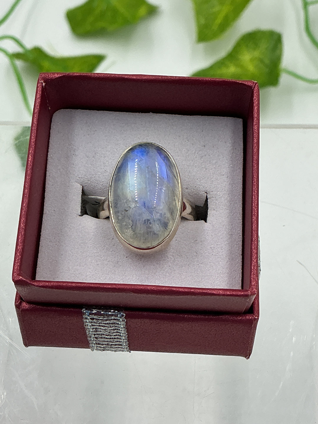 Rainbow Moonstone Sterling Silver Ring