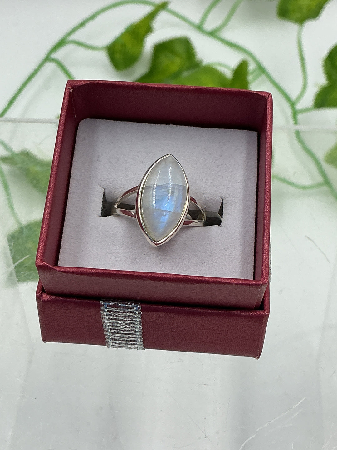 Rainbow Moonstone Sterling Silver Ring