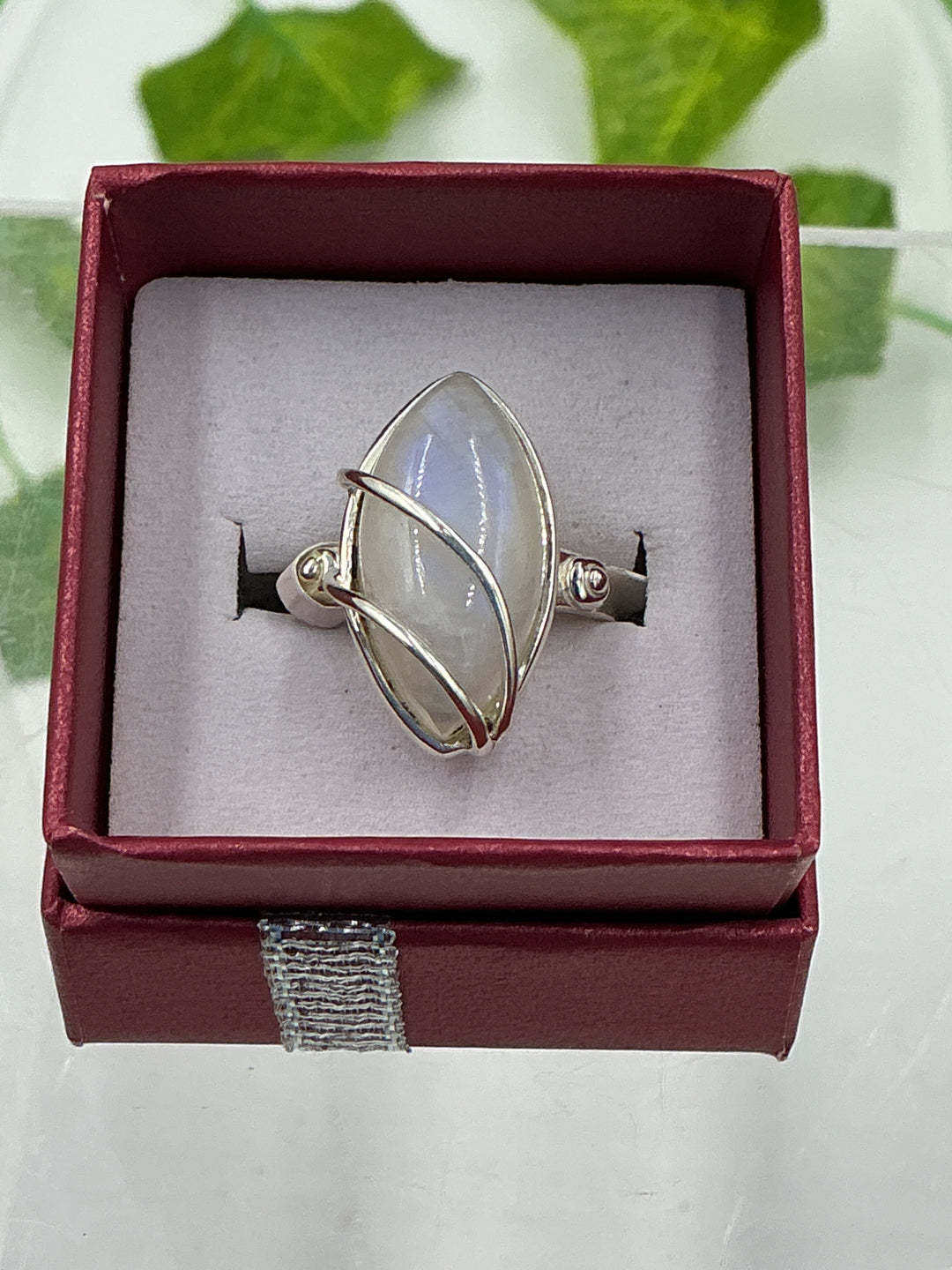Rainbow Moonstone Sterling Silver Ring