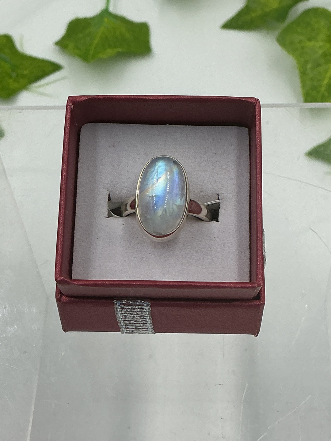 Rainbow Moonstone Sterling Silver Ring