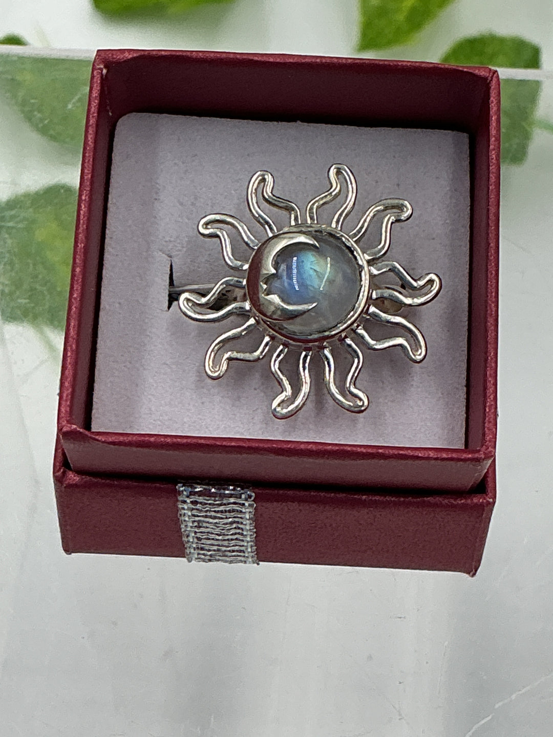 Rainbow Moonstone Sterling Silver Ring
