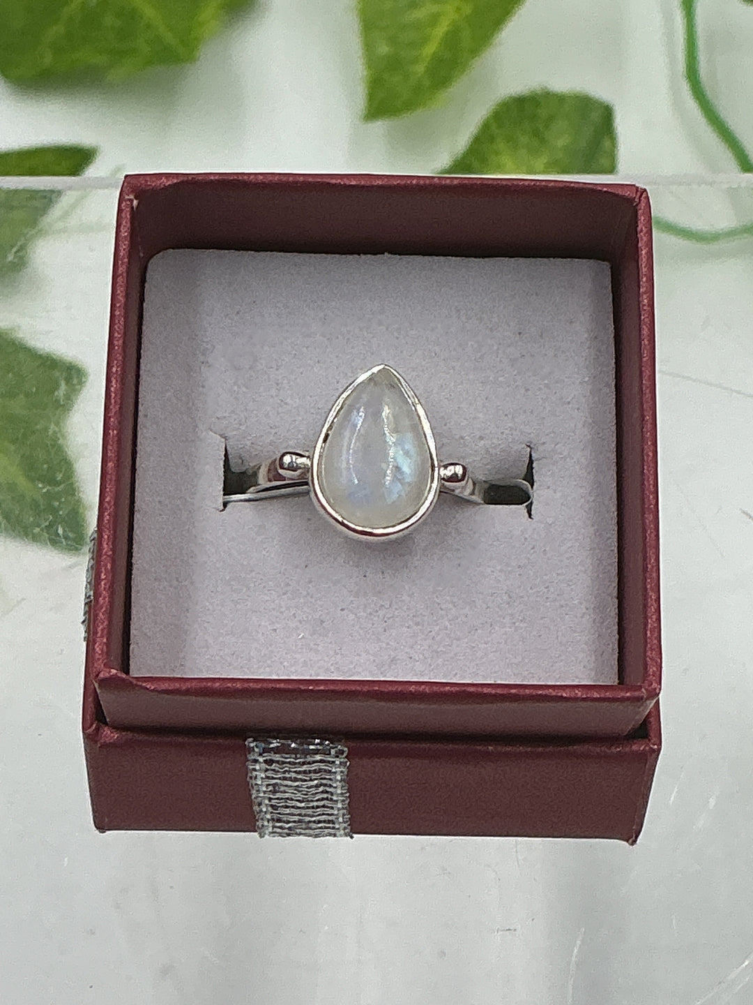 Rainbow Moonstone Sterling Silver Ring