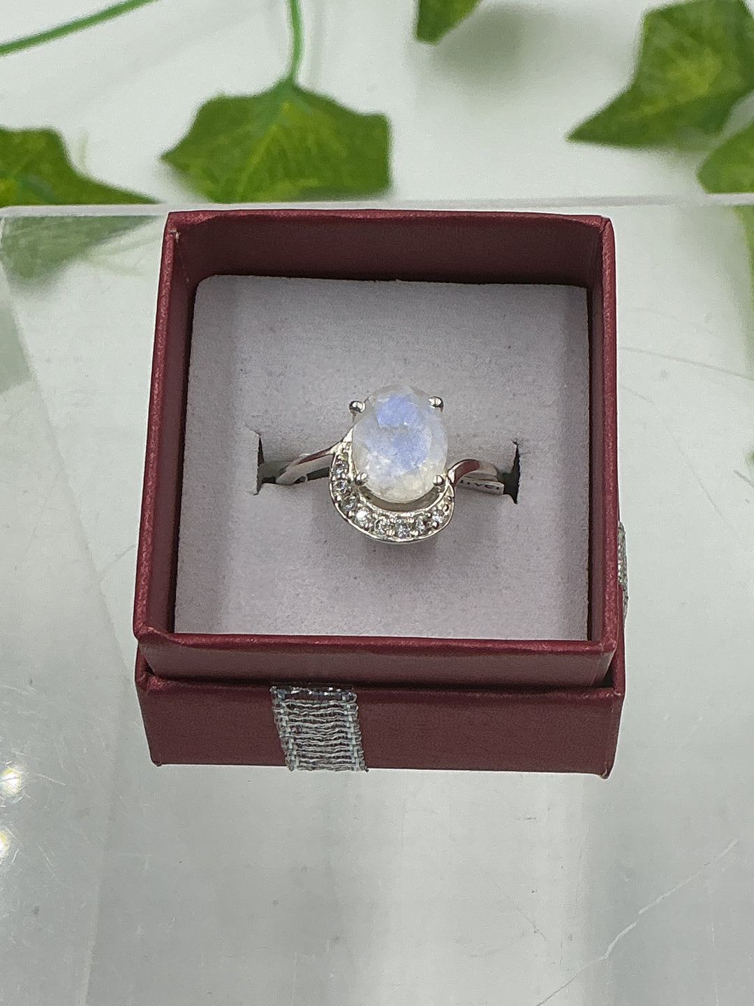 Rainbow Moonstone Sterling Silver Ring