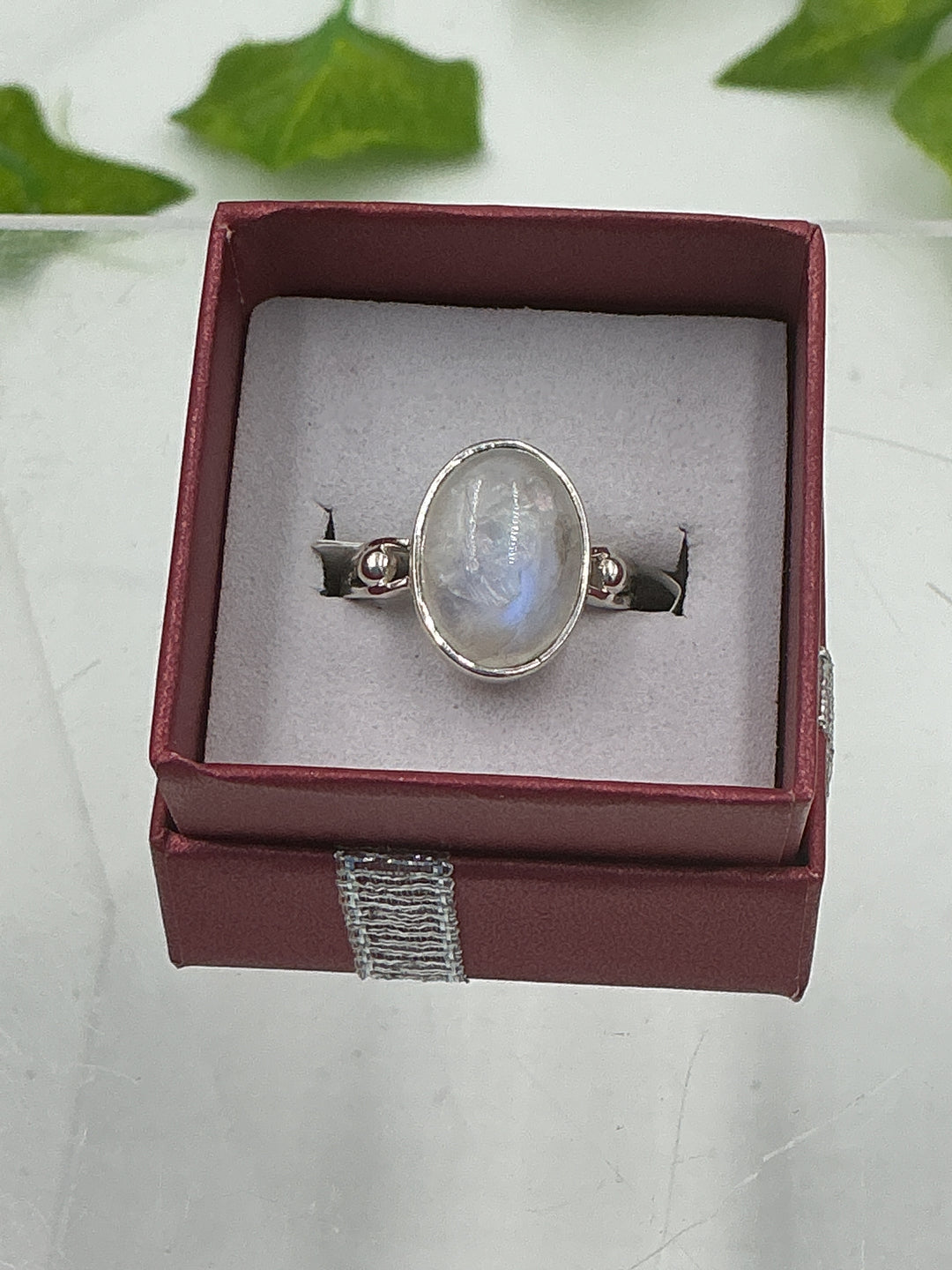 Rainbow Moonstone Sterling Silver Ring