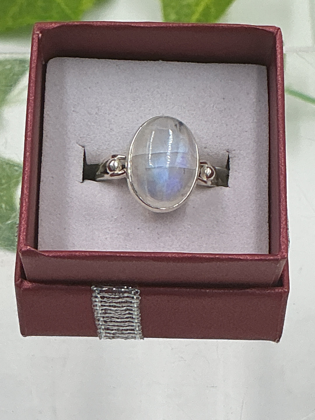 Rainbow Moonstone Sterling Silver Ring