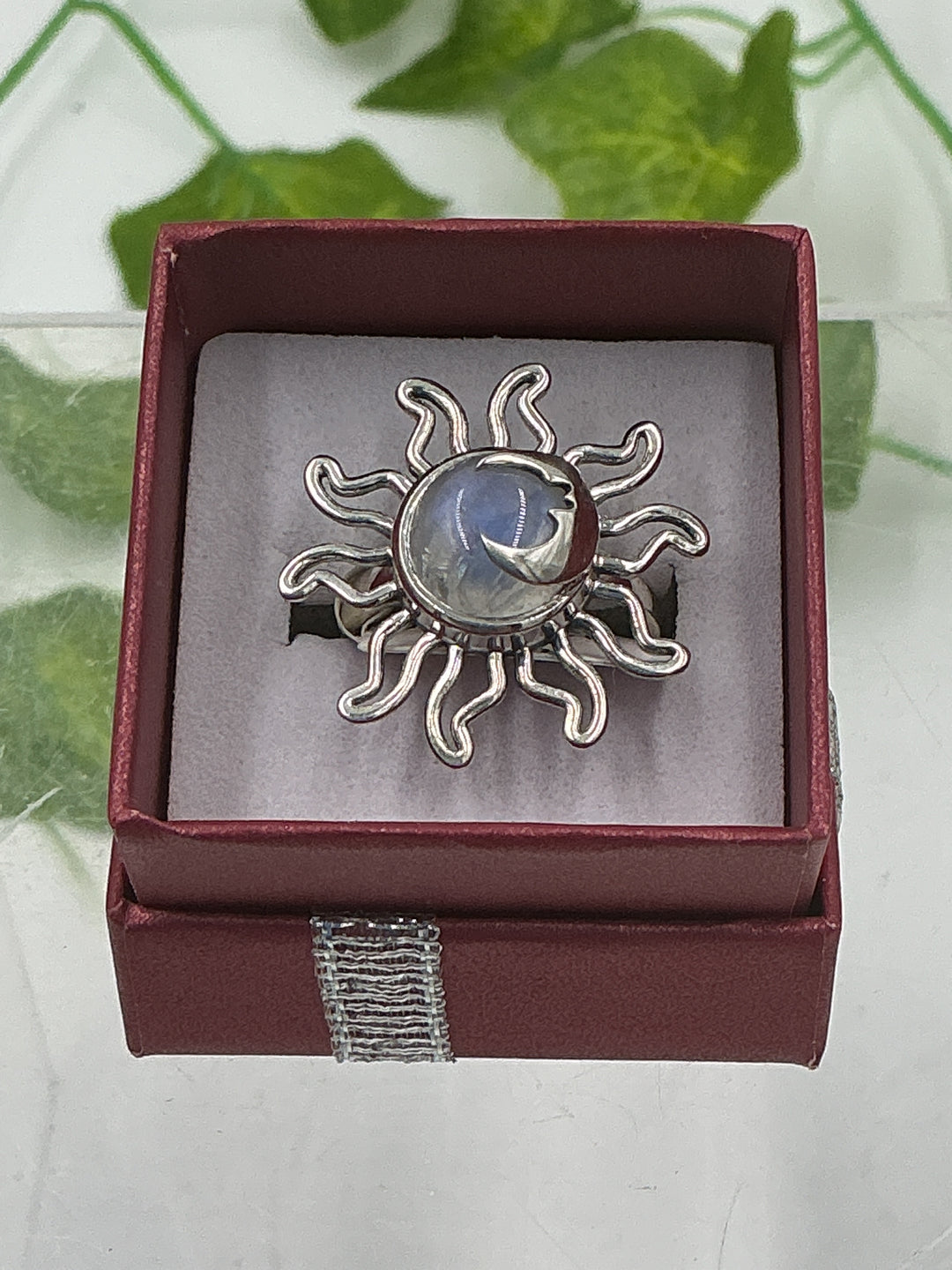 Rainbow Moonstone Sterling Silver Ring