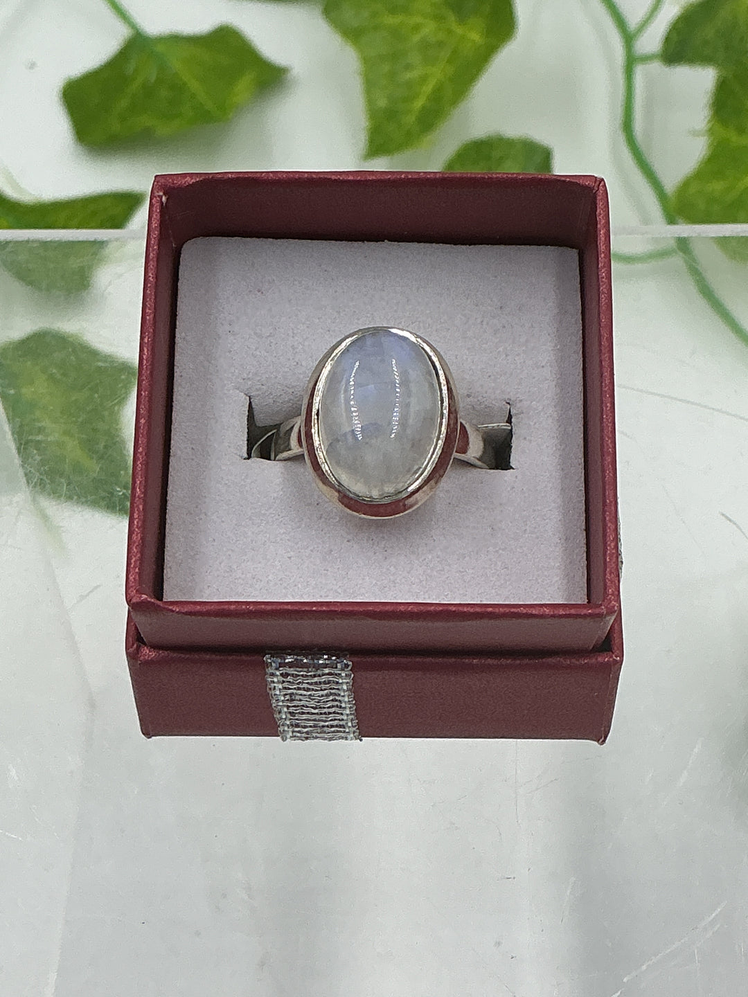 Rainbow Moonstone Sterling Silver Ring