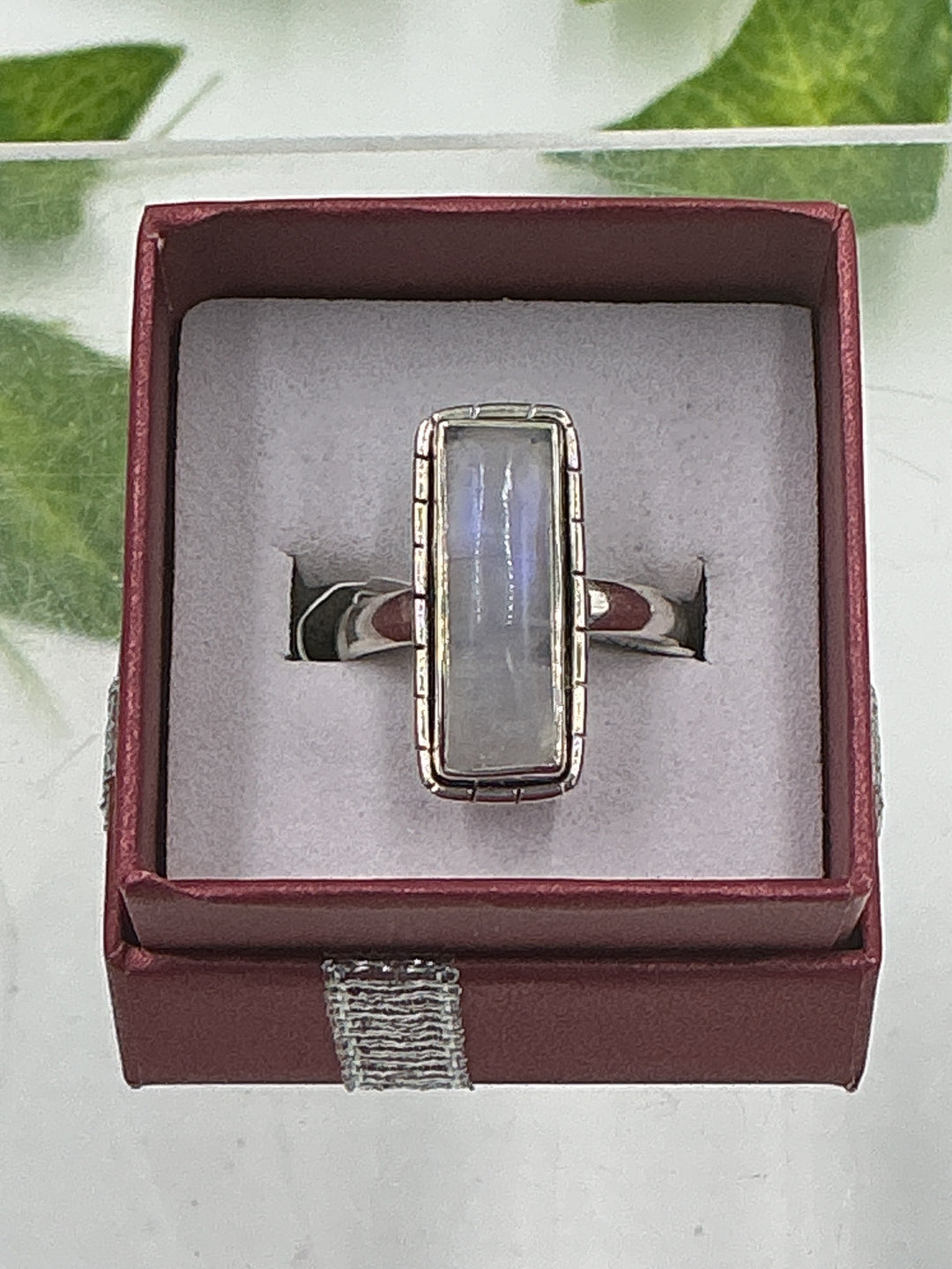 Rainbow Moonstone Sterling Silver Ring