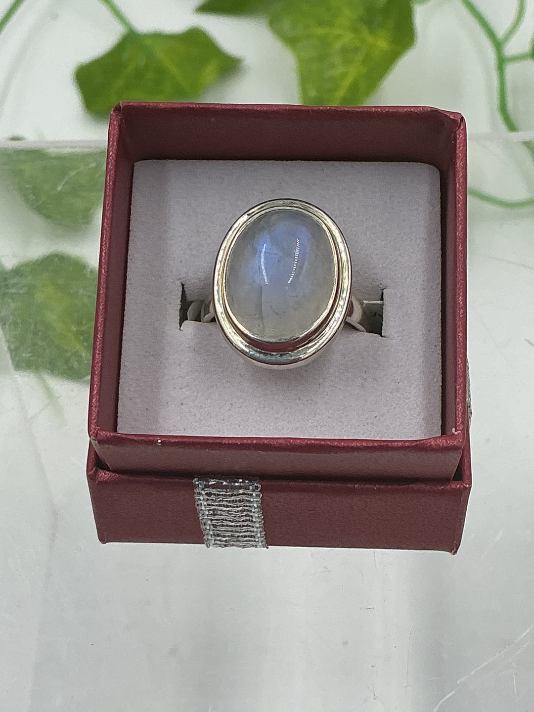 Rainbow Moonstone Sterling Silver Ring