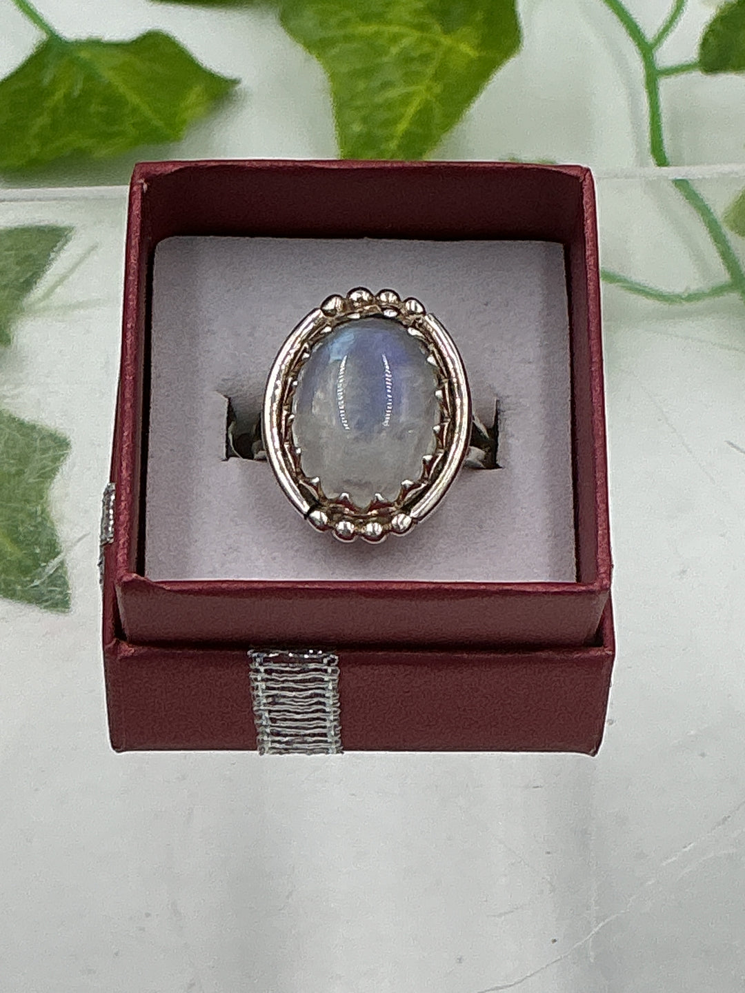 Rainbow Moonstone Sterling Silver Ring