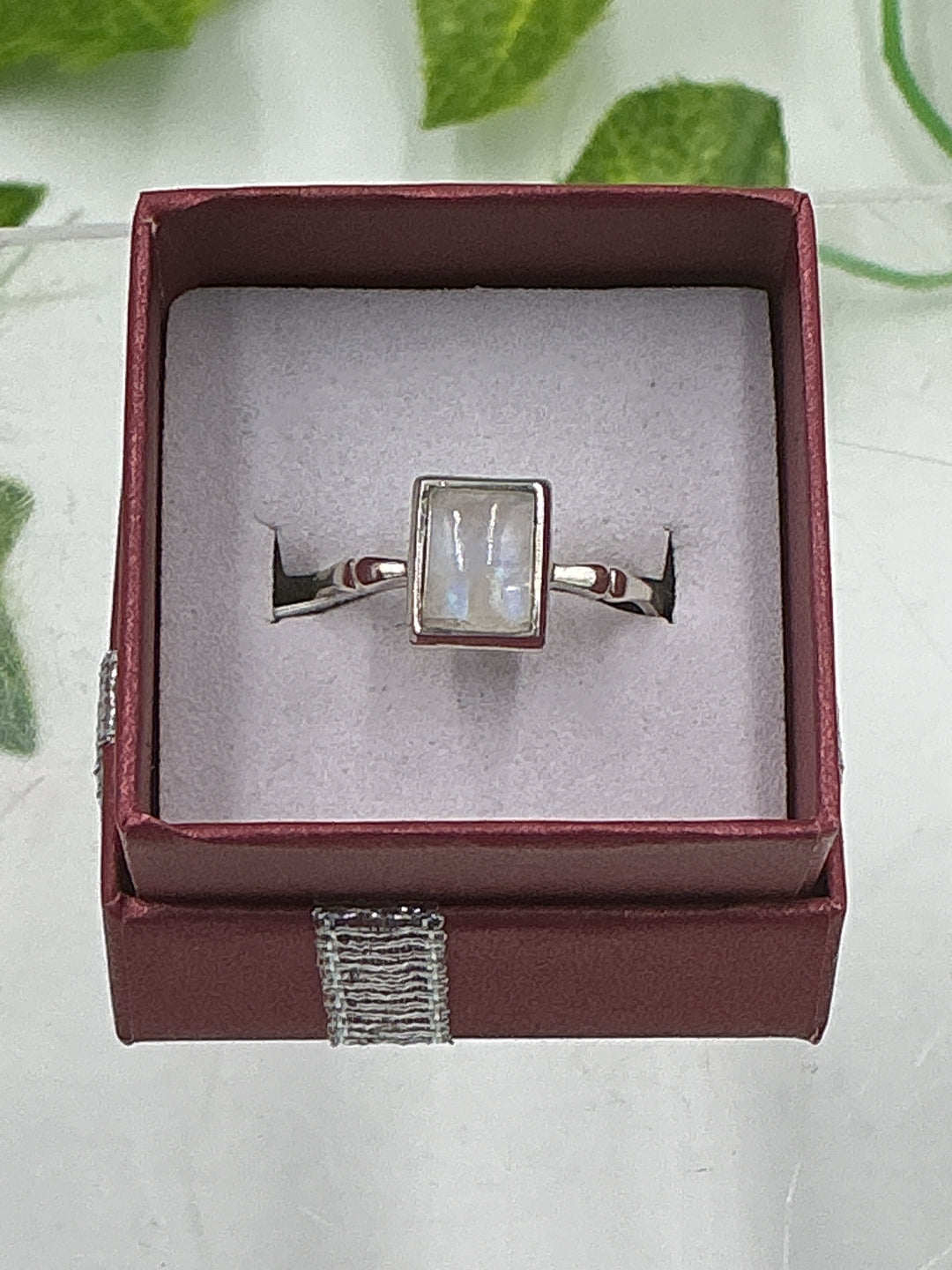 Rainbow Moonstone Sterling Silver Ring