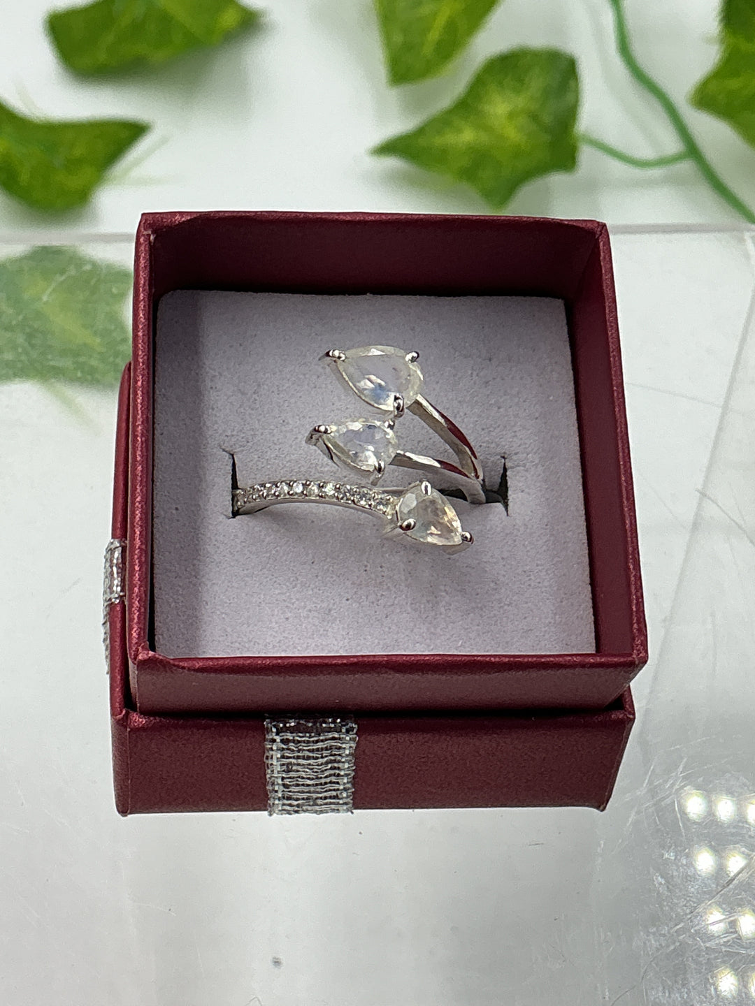 Rainbow Moonstone Sterling Silver Ring