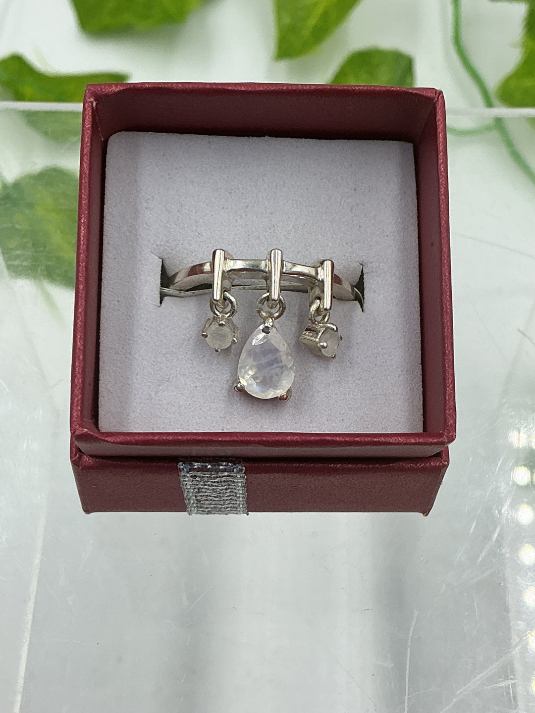 Rainbow Moonstone Sterling Silver Ring