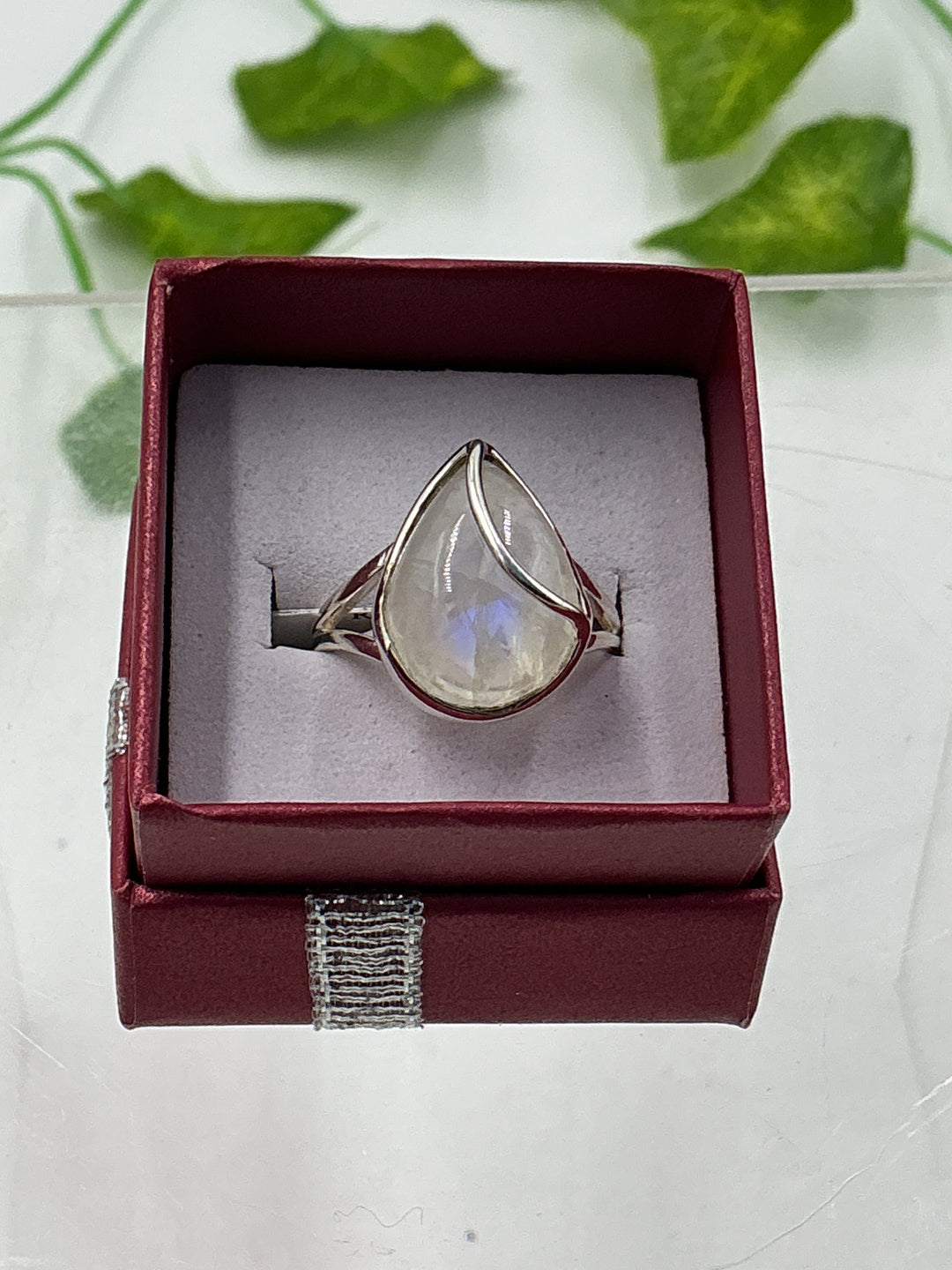 Rainbow Moonstone Sterling Silver Ring