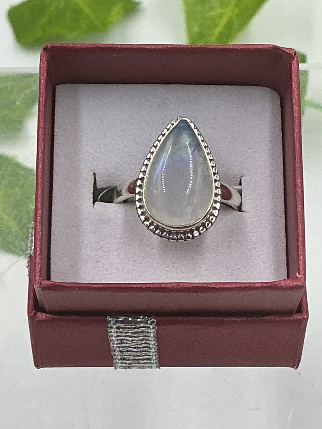 Rainbow Moonstone Sterling Silver Ring