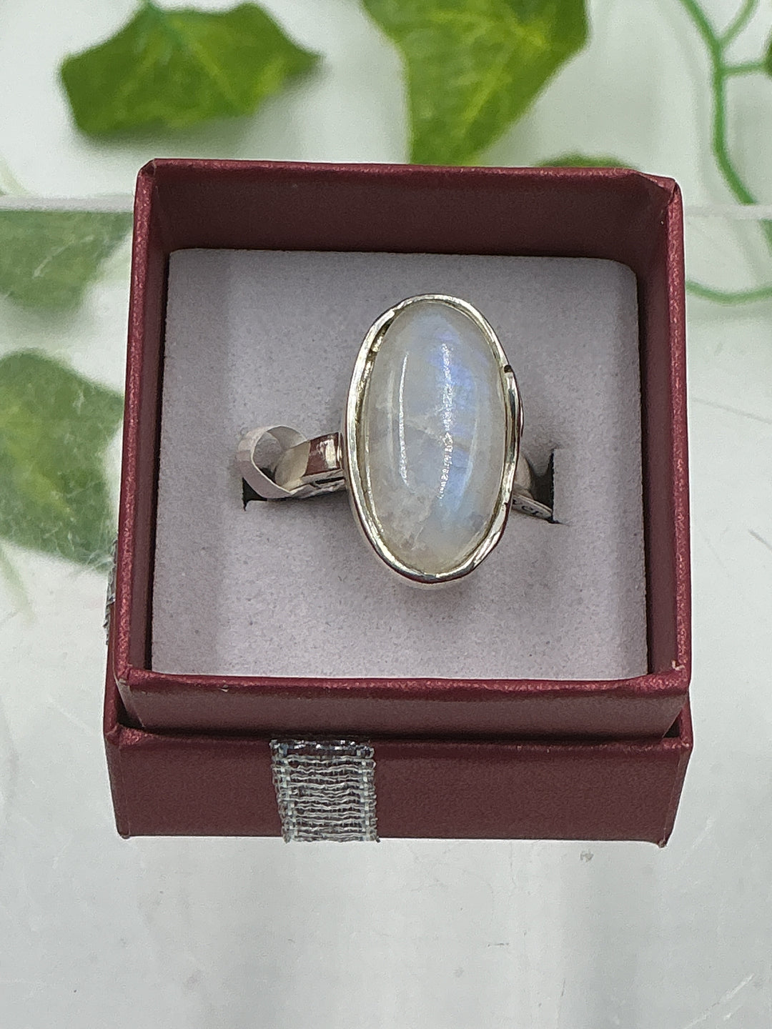 Rainbow Moonstone Sterling Silver Ring