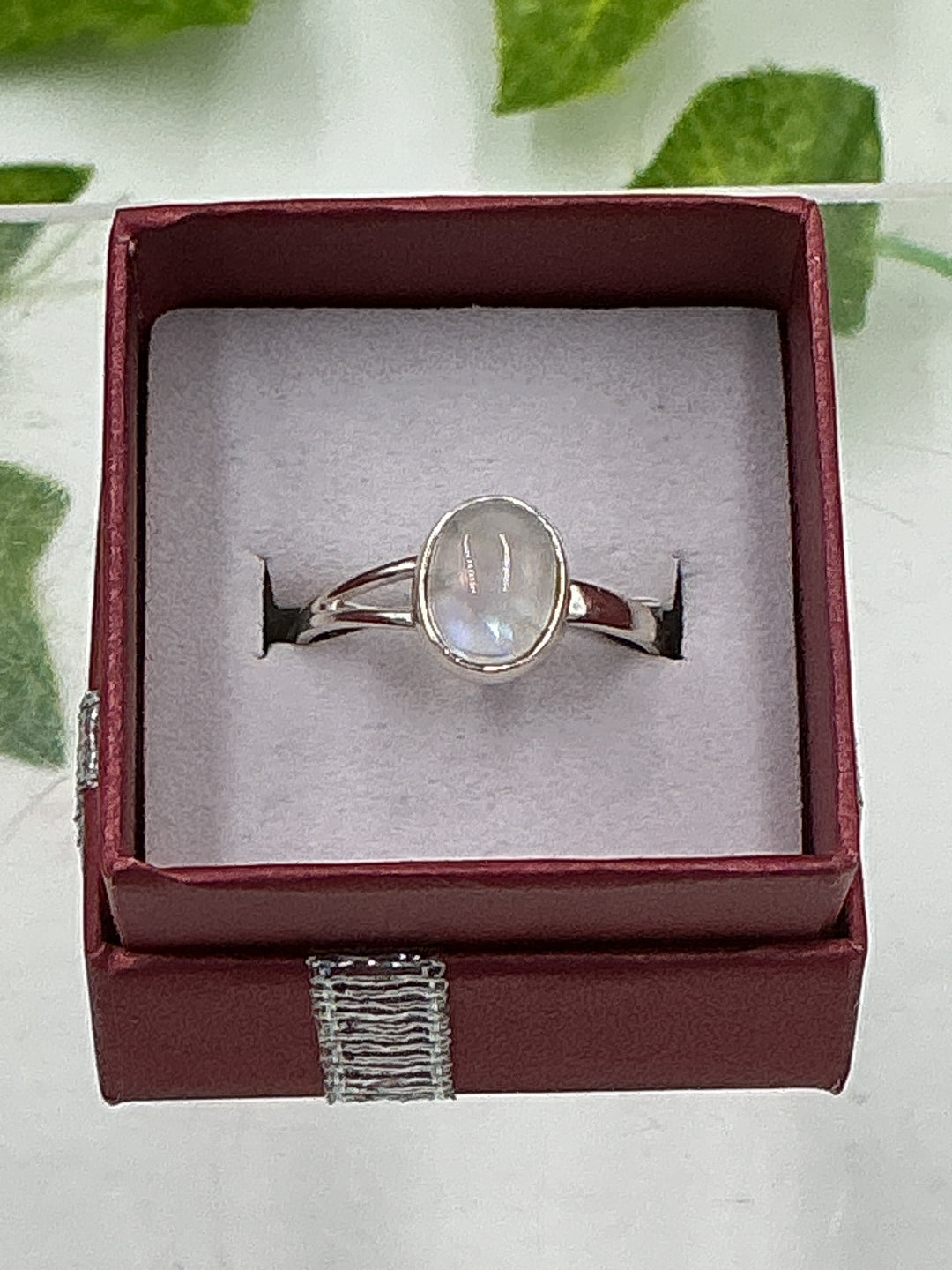 Rainbow Moonstone Sterling Silver Ring