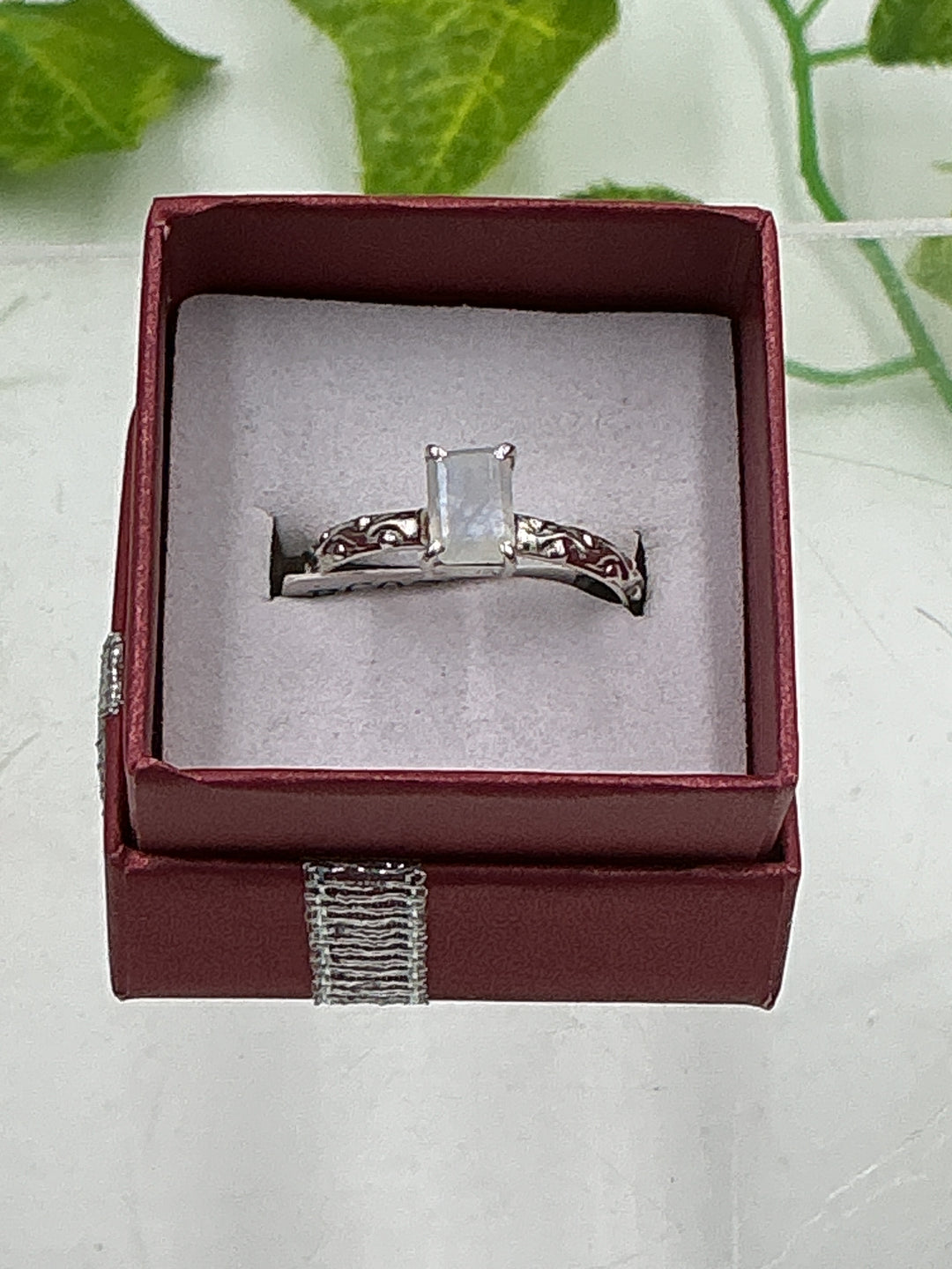 Rainbow Moonstone Sterling Silver Ring