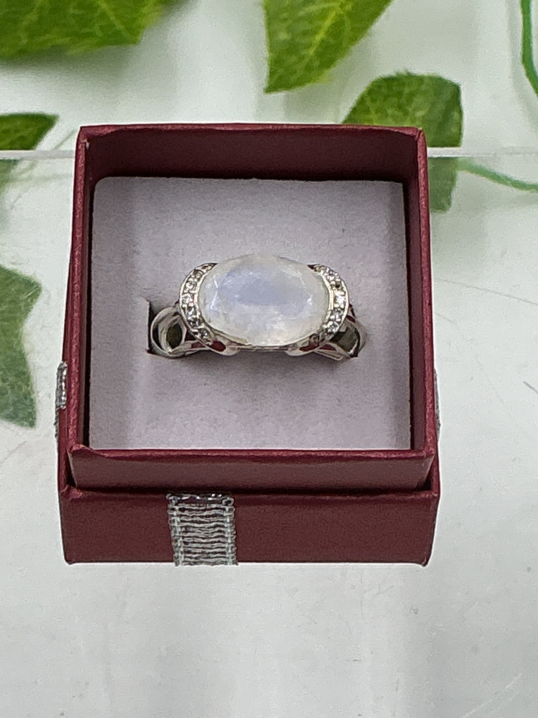Rainbow Moonstone Sterling Silver Ring