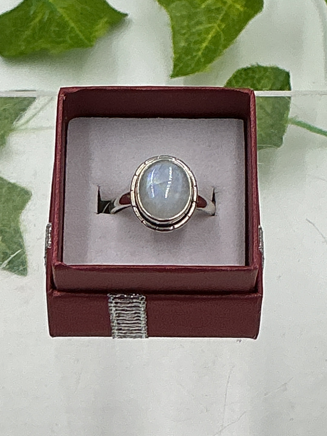 Rainbow Moonstone Sterling Silver Ring