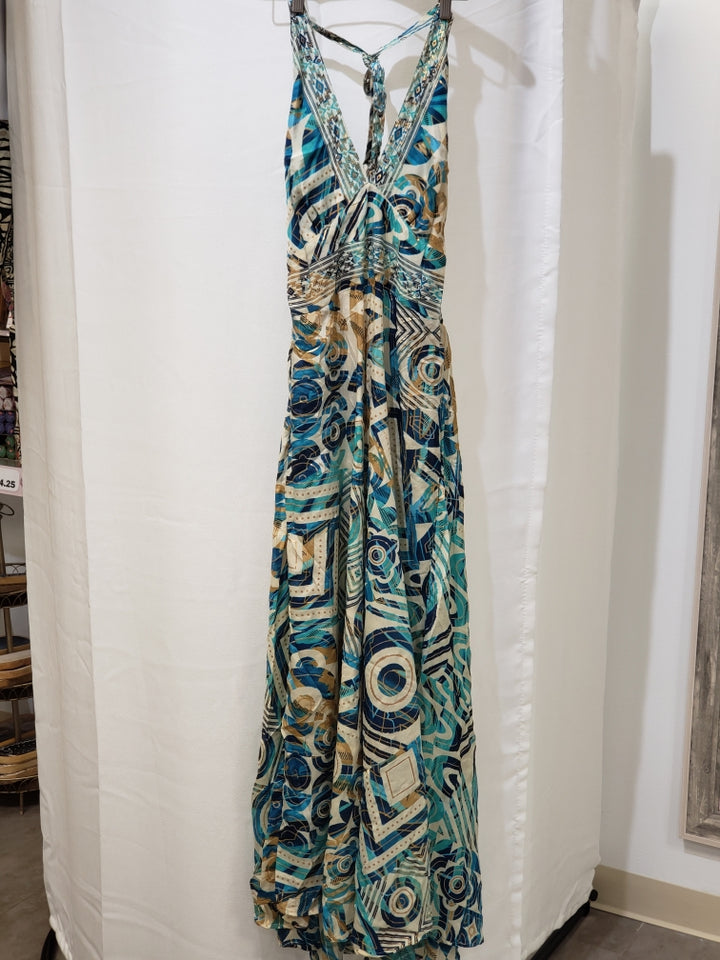 Long Sari Scrunched Sun Dress