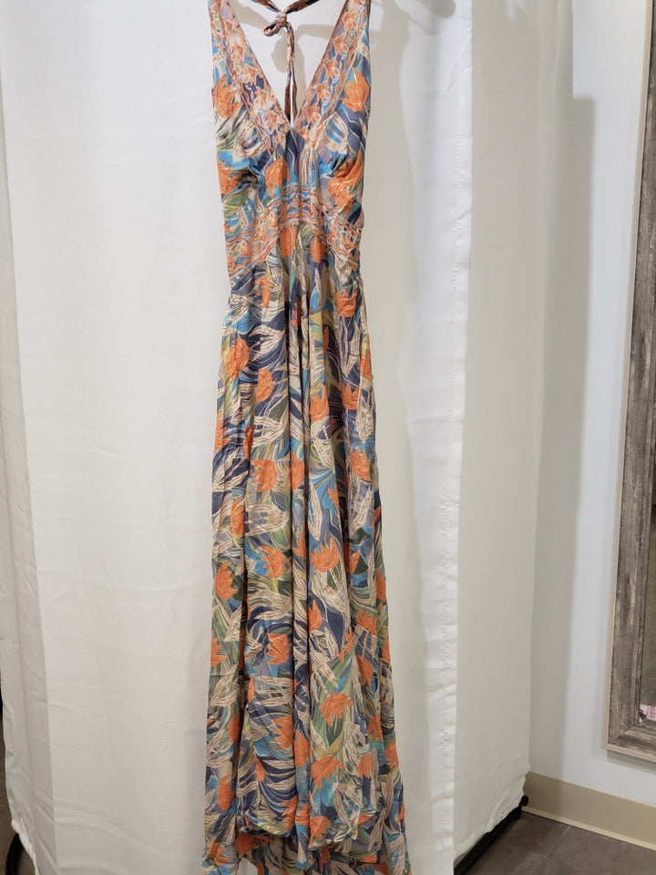 Long Sari Scrunched Sun Dress