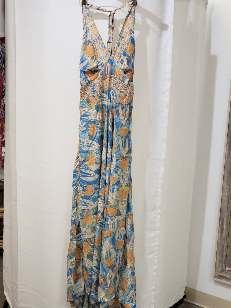 Long Sari Scrunched Sun Dress