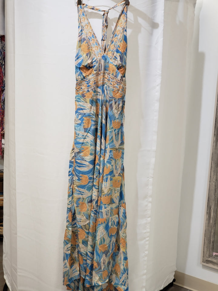 Long Sari Scrunched Sun Dress