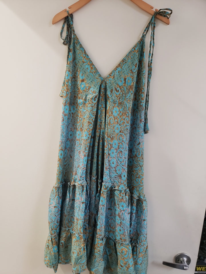 Mid Length Sari Halter Dress - Sultry Summer