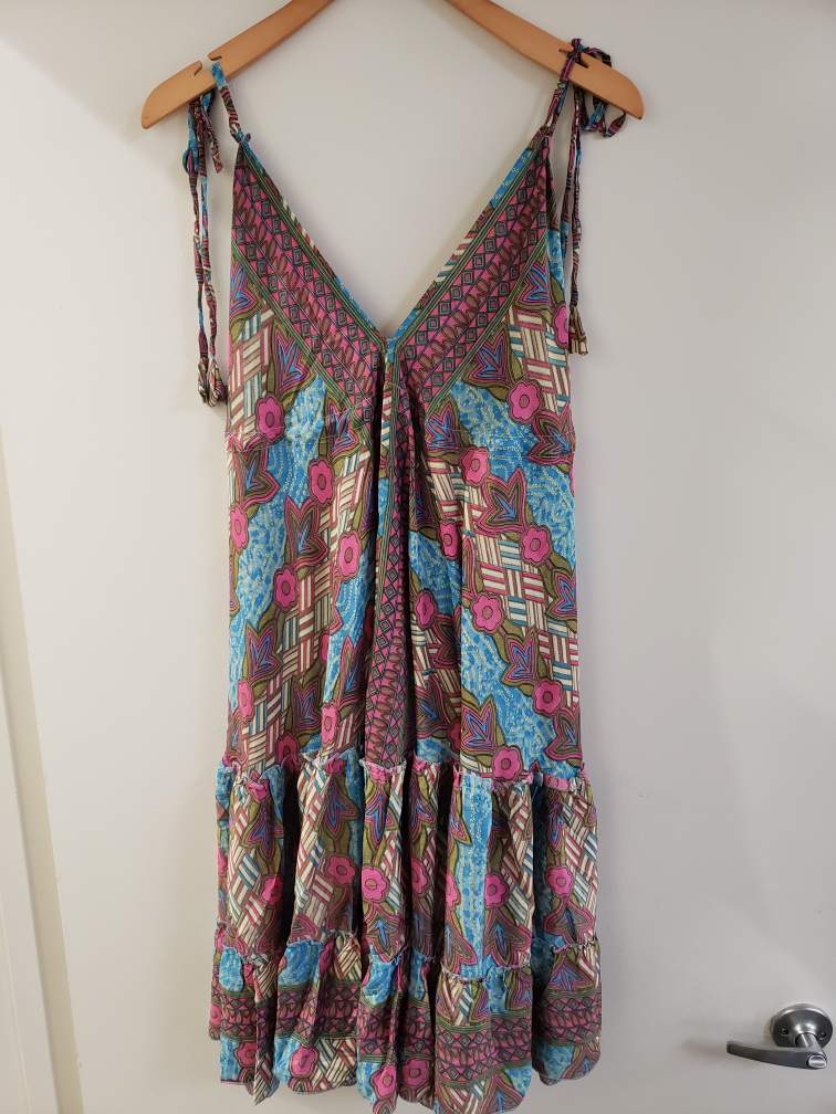 Mid Length Sari Halter Dress - Sultry Summer