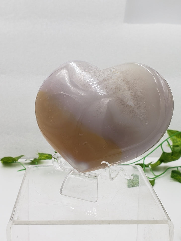 Ghost Agate Puff Heart by weight
