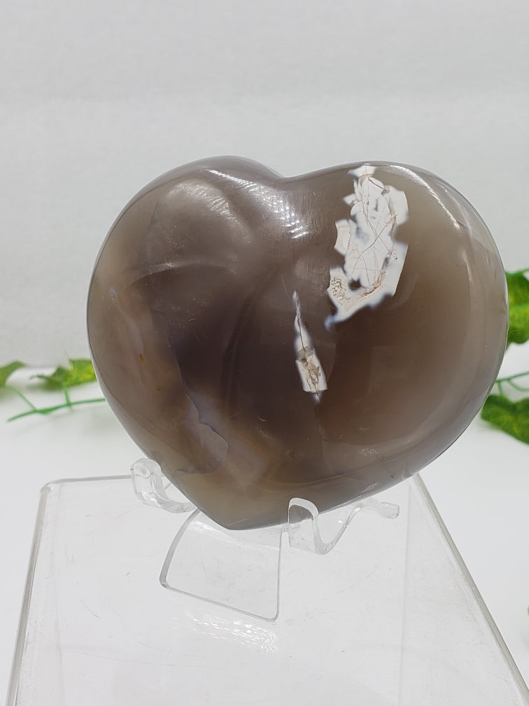 Ghost Agate Puff Heart by weight