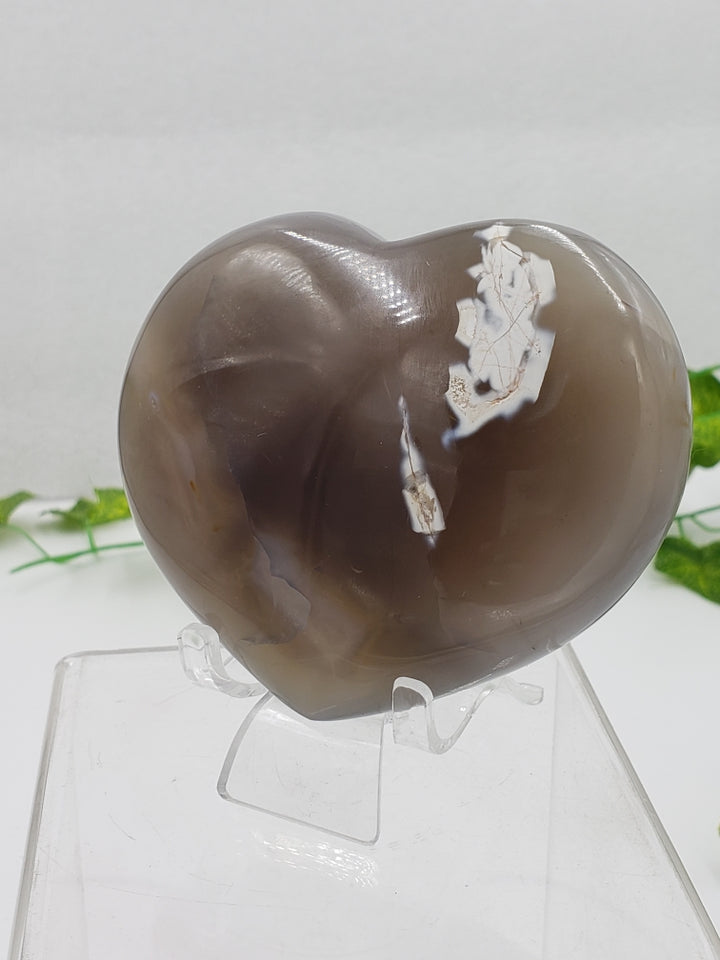 Ghost Agate Puff Heart by weight