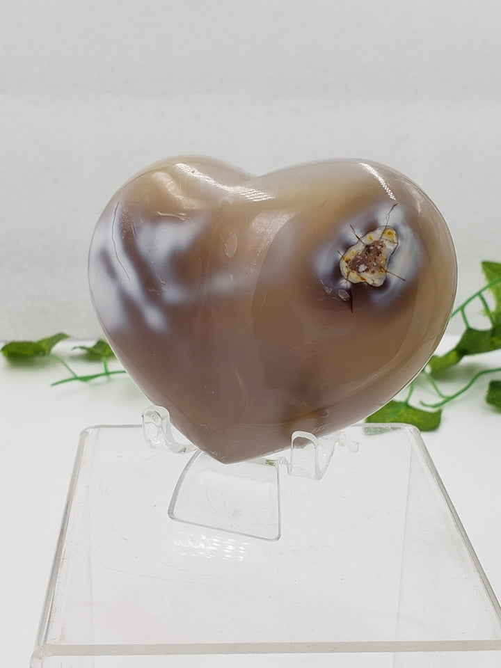 Ghost Agate Puff Heart by weight
