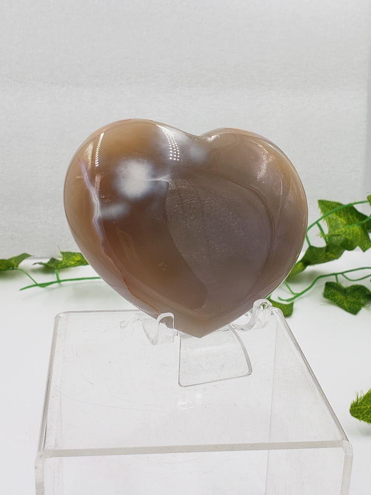 Ghost Agate Puff Heart by weight
