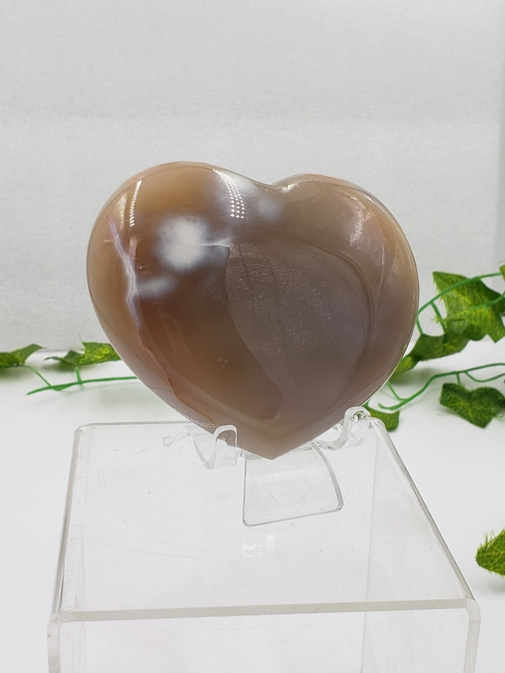 Ghost Agate Puff Heart by weight
