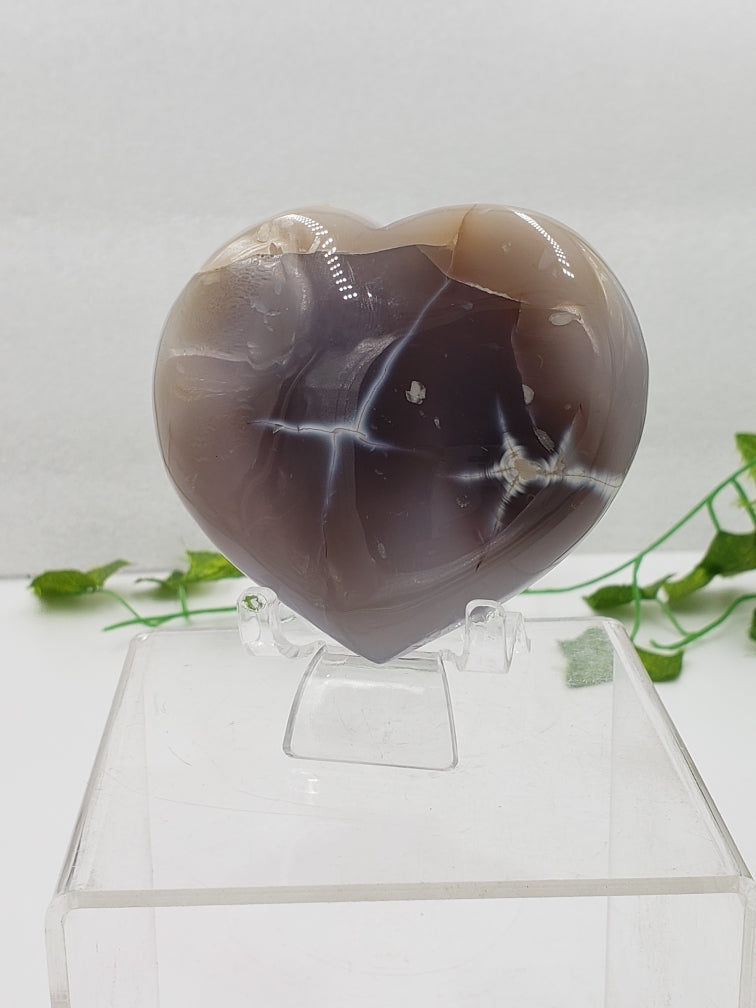 Ghost Agate Puff Heart by weight
