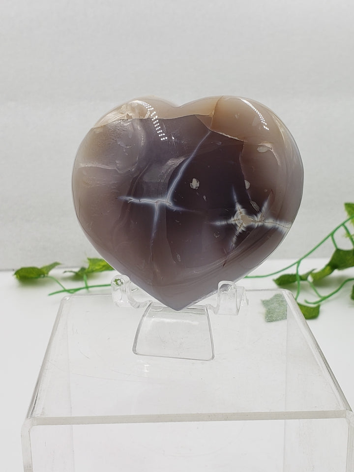 Ghost Agate Puff Heart by weight