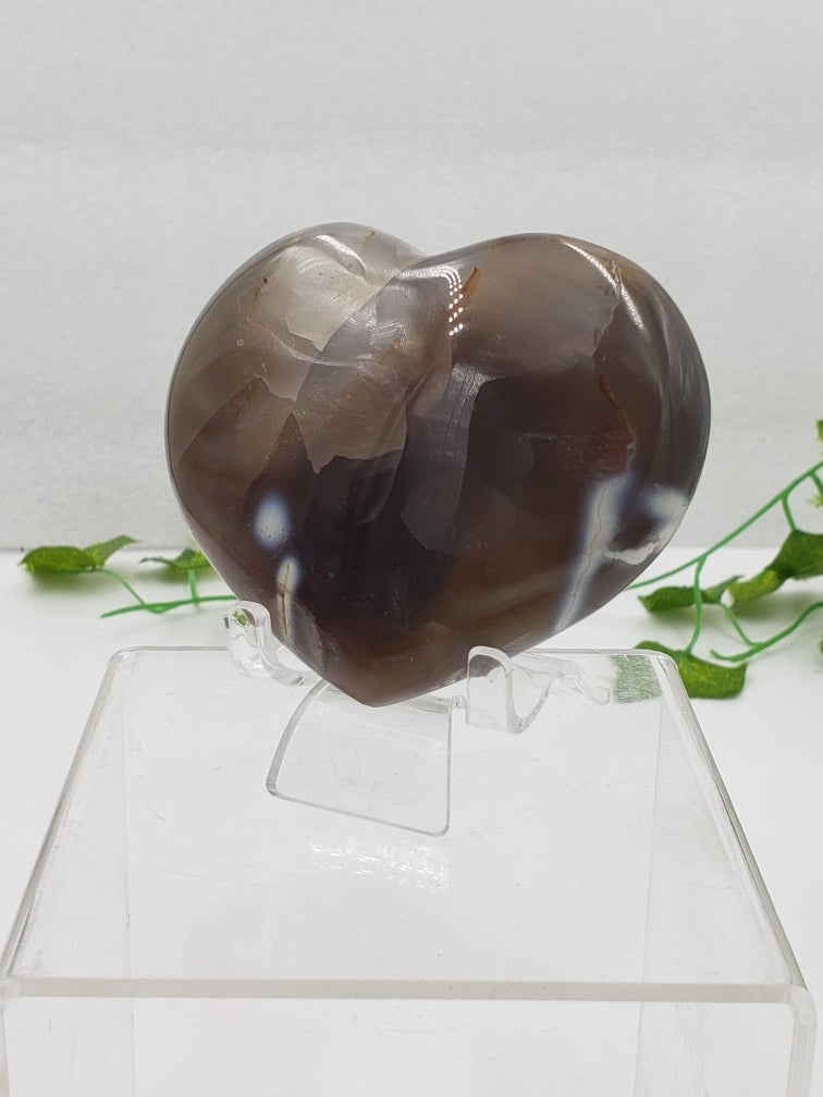 Ghost Agate Puff Heart by weight