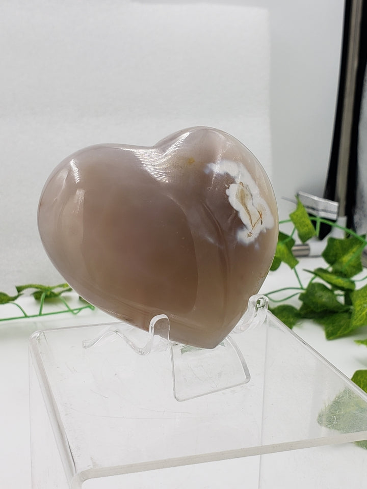 Ghost Agate Puff Heart by weight