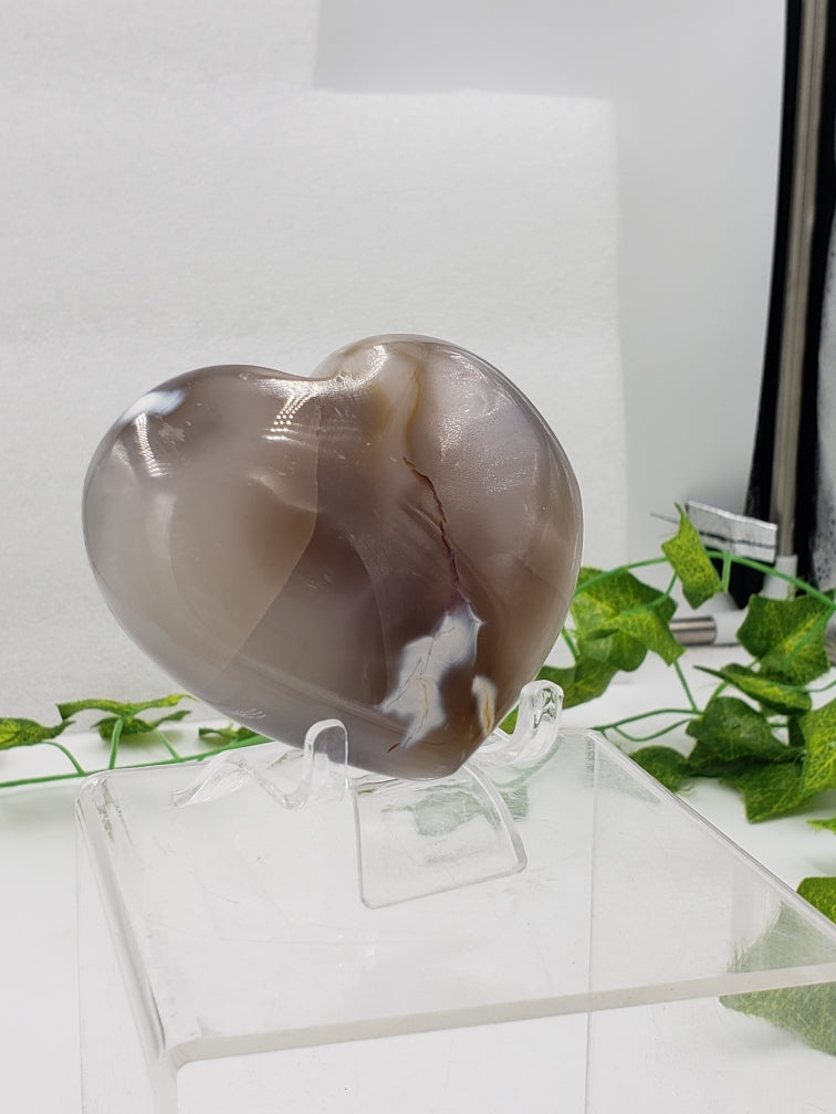 Ghost Agate Puff Heart by weight