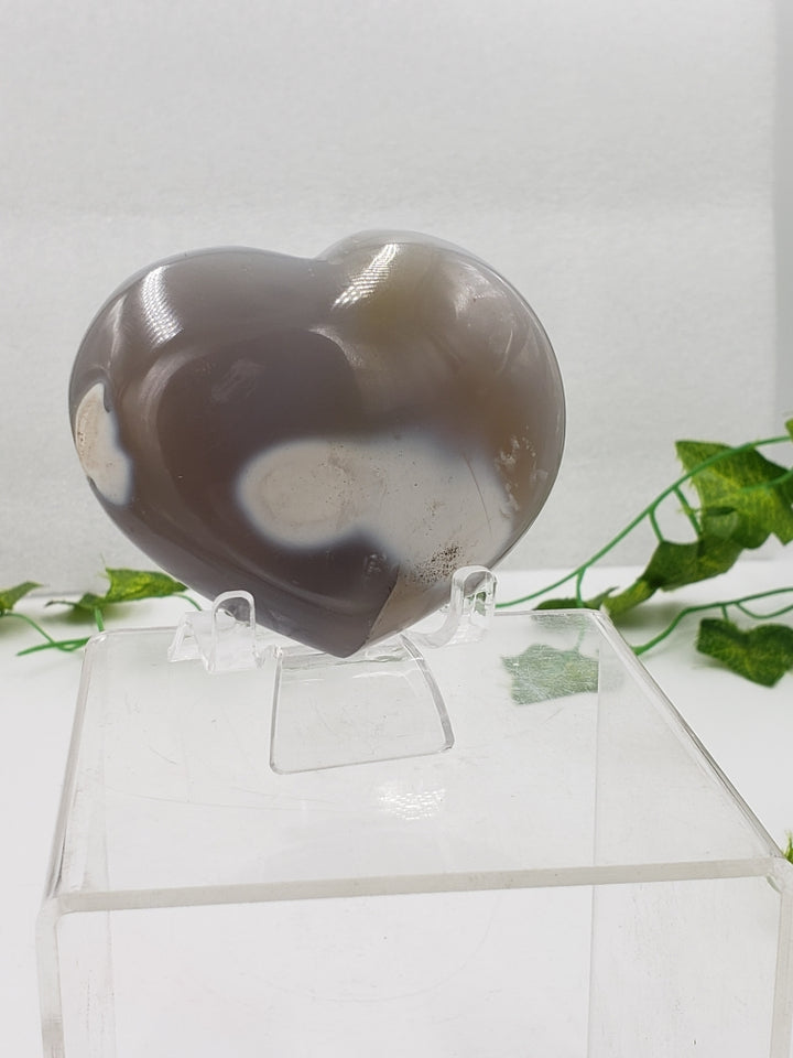 Ghost Agate Puff Heart by weight