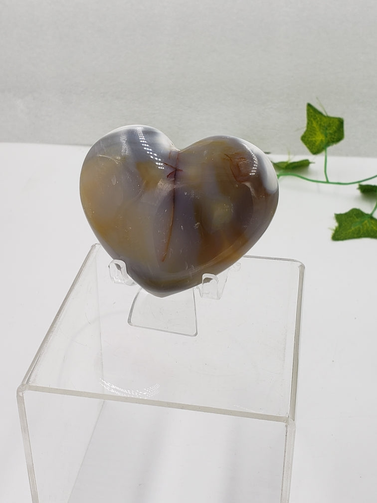 Ghost Agate Puff Heart by weight