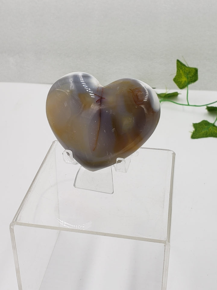 Ghost Agate Puff Heart by weight