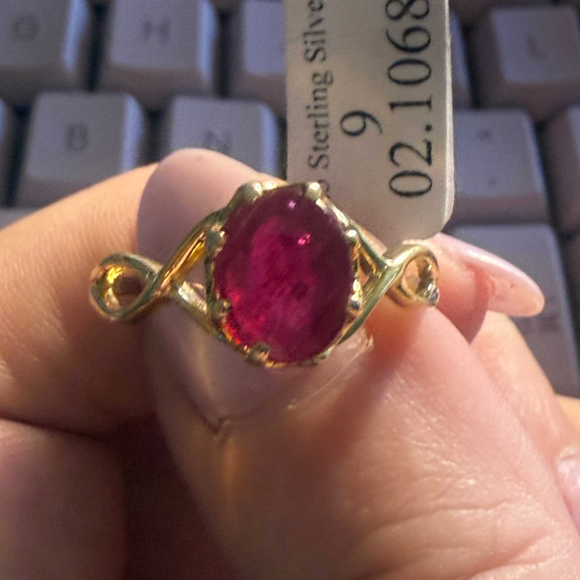 Ruby Infinity Swirl Ring | Sterling Silver with Gold Vermeil