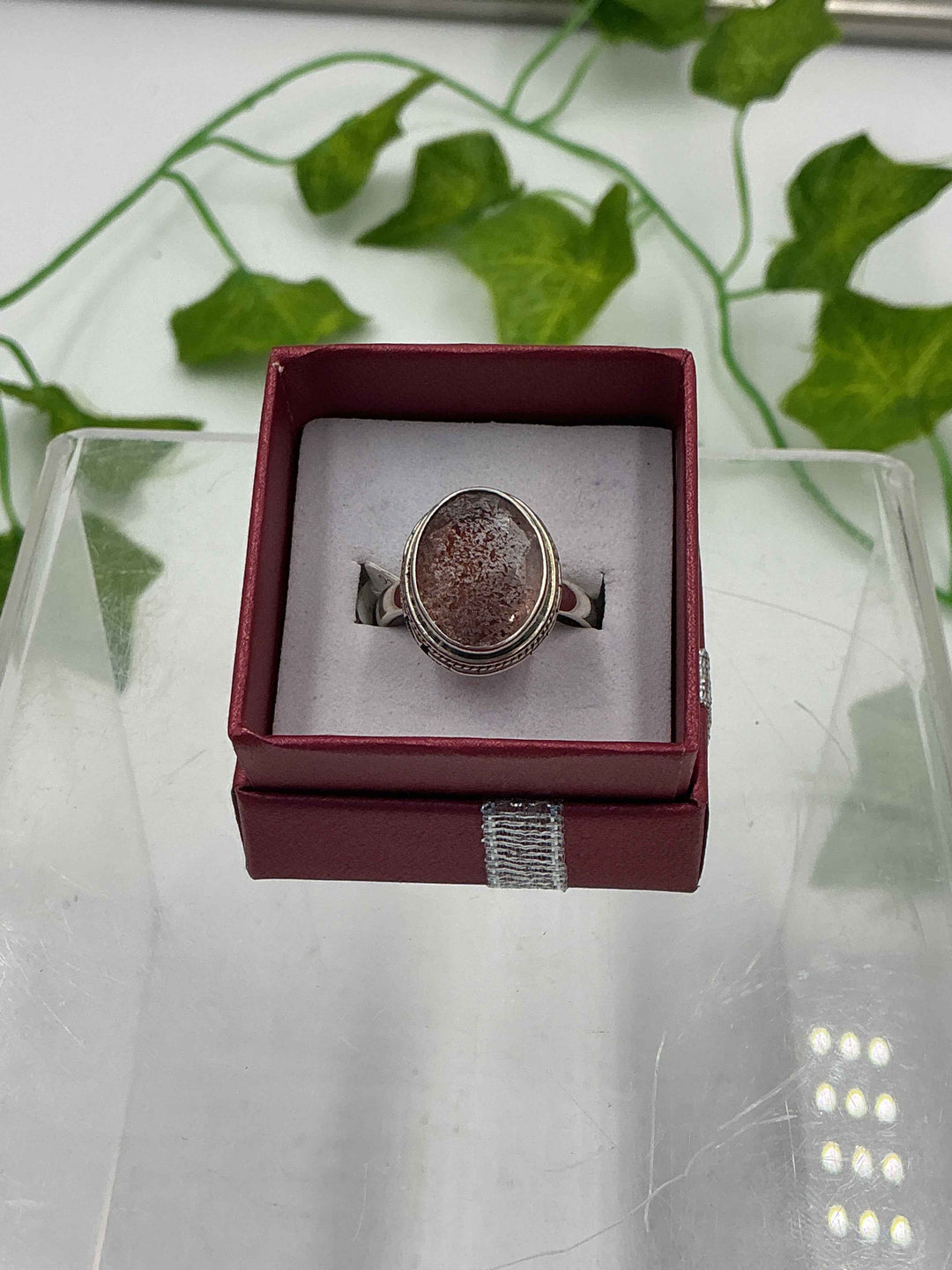 Natural Super 7 (Melody Stone) Oval Faceted Sterling Silver Ring – Size 8 | Genuine Crystal Jewelry