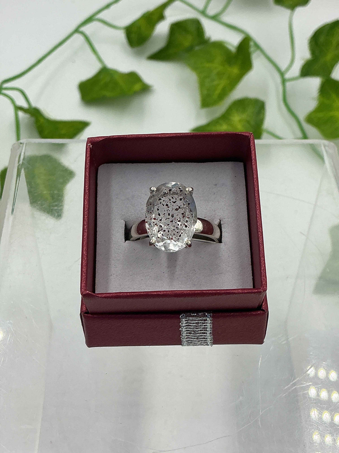 Natural Faceted Super 7 (Melody Stone) Sterling Silver Ring – Size 9 | Genuine Sacred Seven Crystal Jewelry